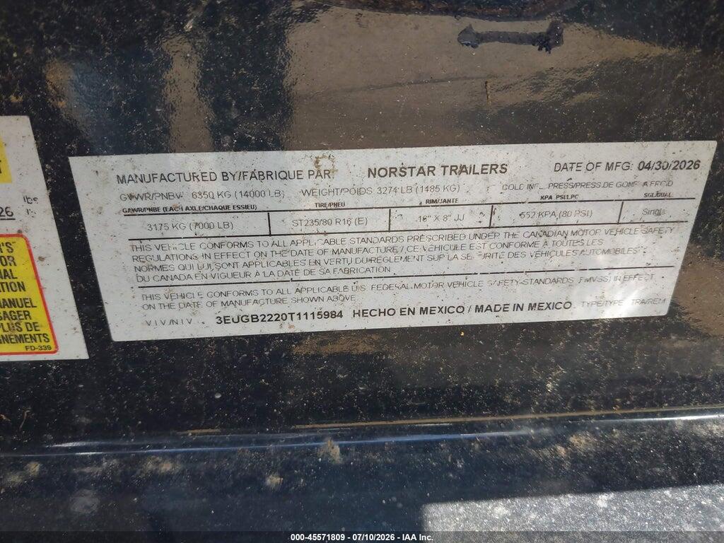 3EUGB2220T1115984 2026 NORSTAR TRAILERS OTHER photo no. 9