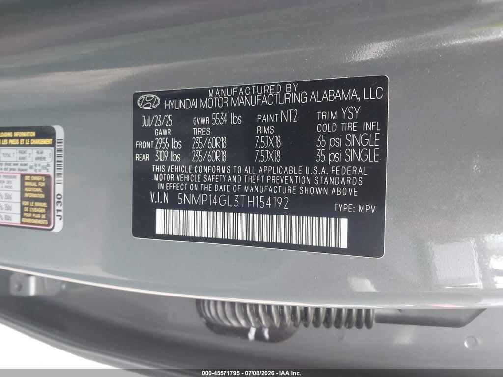 5NMP14GL3TH154192 2026 HYUNDAI SANTA FE photo no. 9