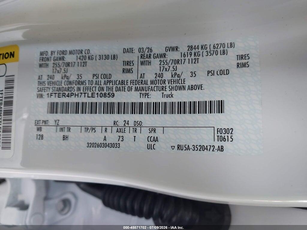 1FTER4PH7TLE10859 2026 FORD RANGER photo no. 9