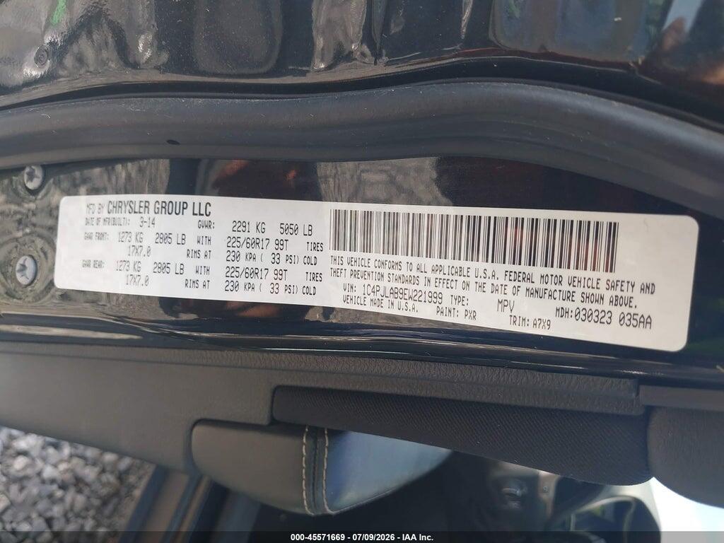 1C4PJLAB9EW221999 2014 JEEP CHEROKEE photo no. 9