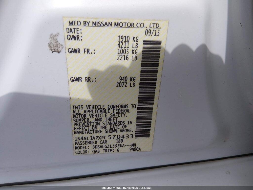 1N4AL3APXFC570433 2015 NISSAN ALTIMA photo no. 9