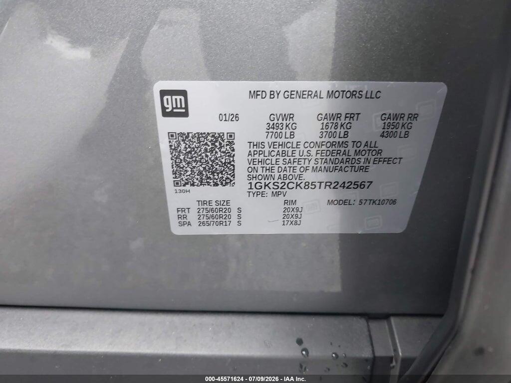1GKS2CK85TR242567 2026 GMC YUKON photo no. 9