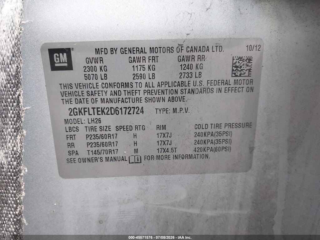 2GKFLTEK2D6172724 2013 GMC TERRAIN photo no. 9
