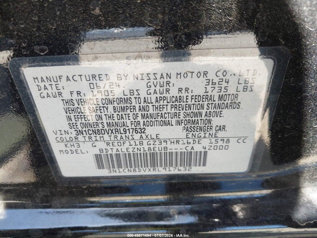3N1CN8DVXRL917632 2024 NISSAN VERSA photo no. 9