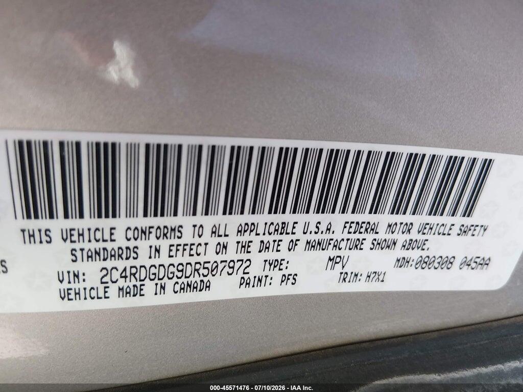 2C4RDGDG9DR507972 2013 DODGE GRAND CARAVAN photo no. 9