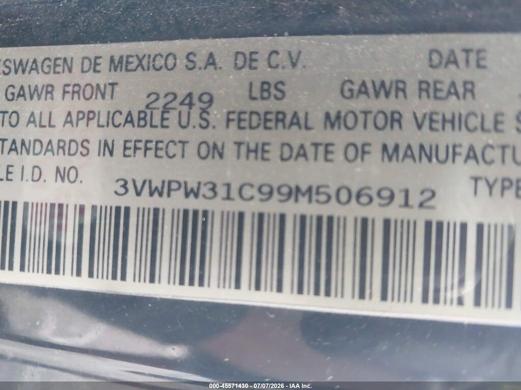 3VWPW31C99M506912 2009 VOLKSWAGEN NEW BEETLE photo no. 9