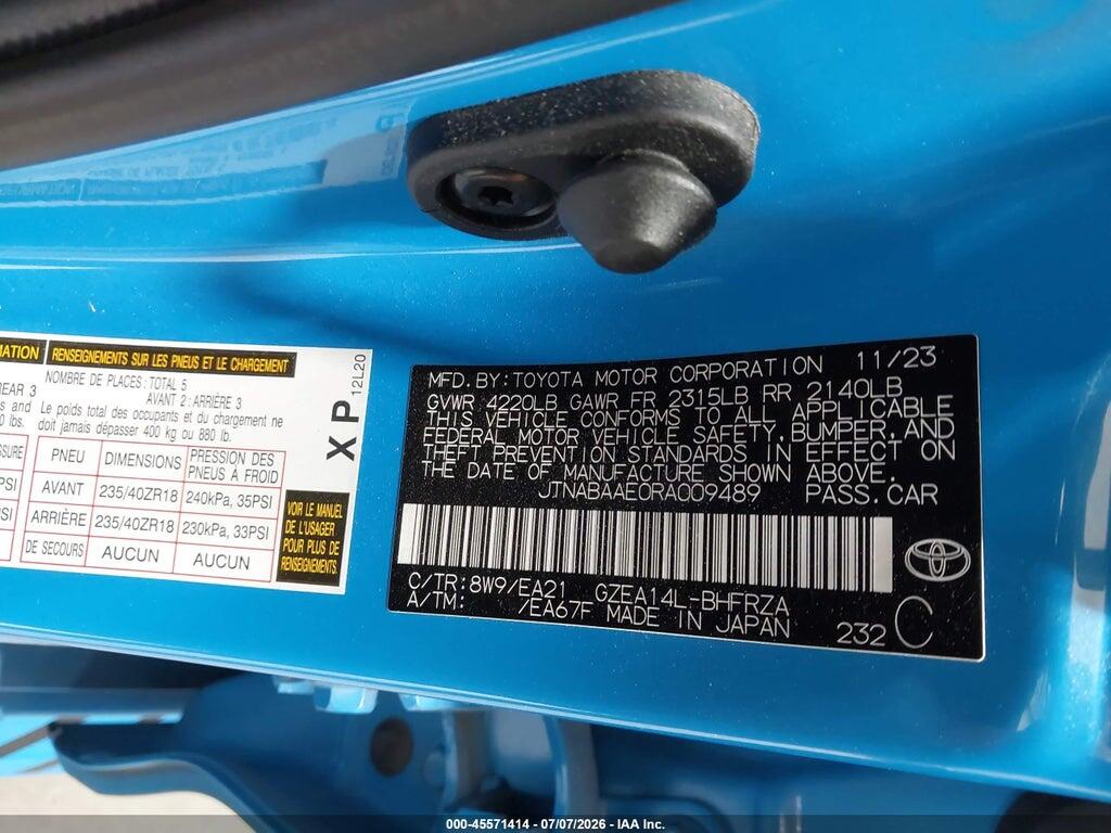 JTNABAAE0RA009489 2024 TOYOTA GR COROLLA photo no. 9