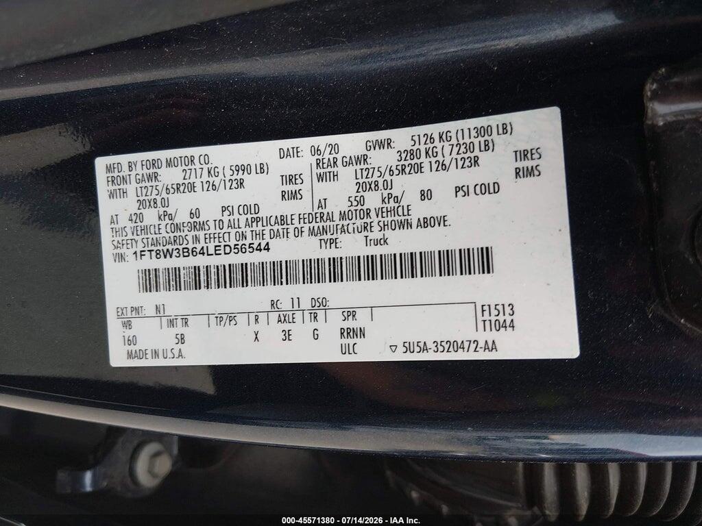 1FT8W3B64LED56544 2020 FORD F-350 photo no. 8