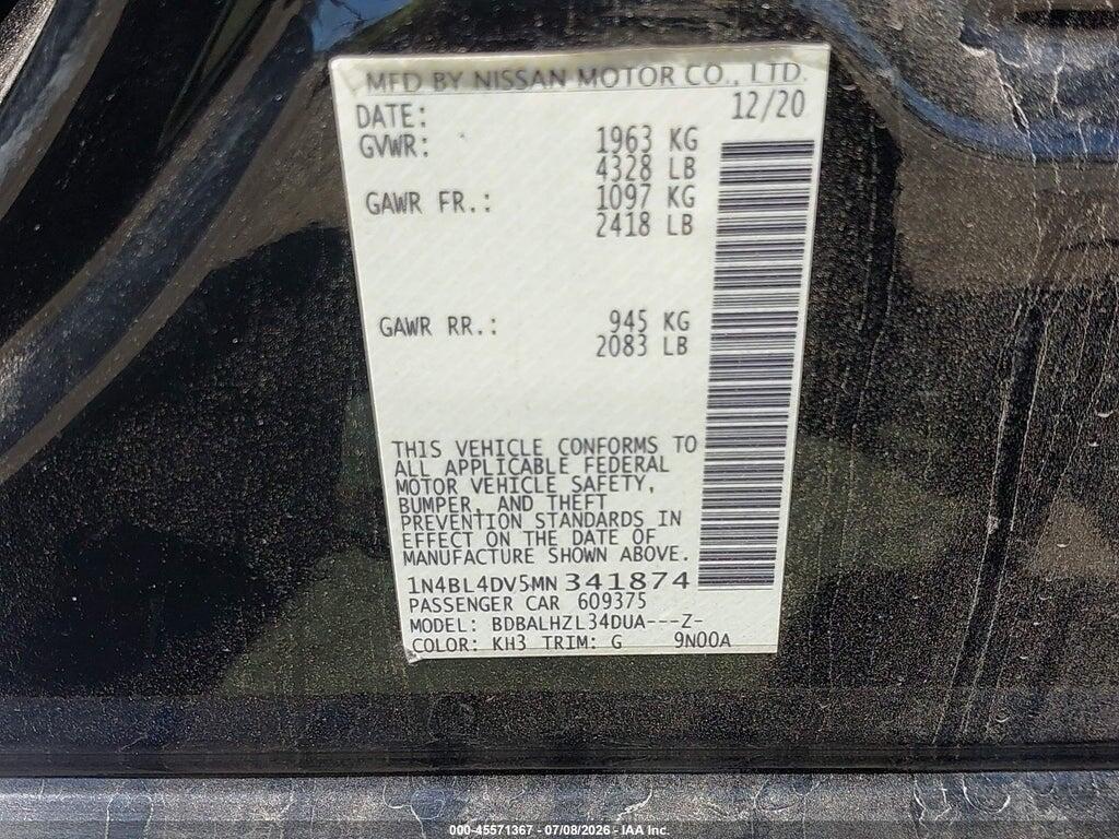 1N4BL4DV5MN341874 2021 NISSAN ALTIMA photo no. 9