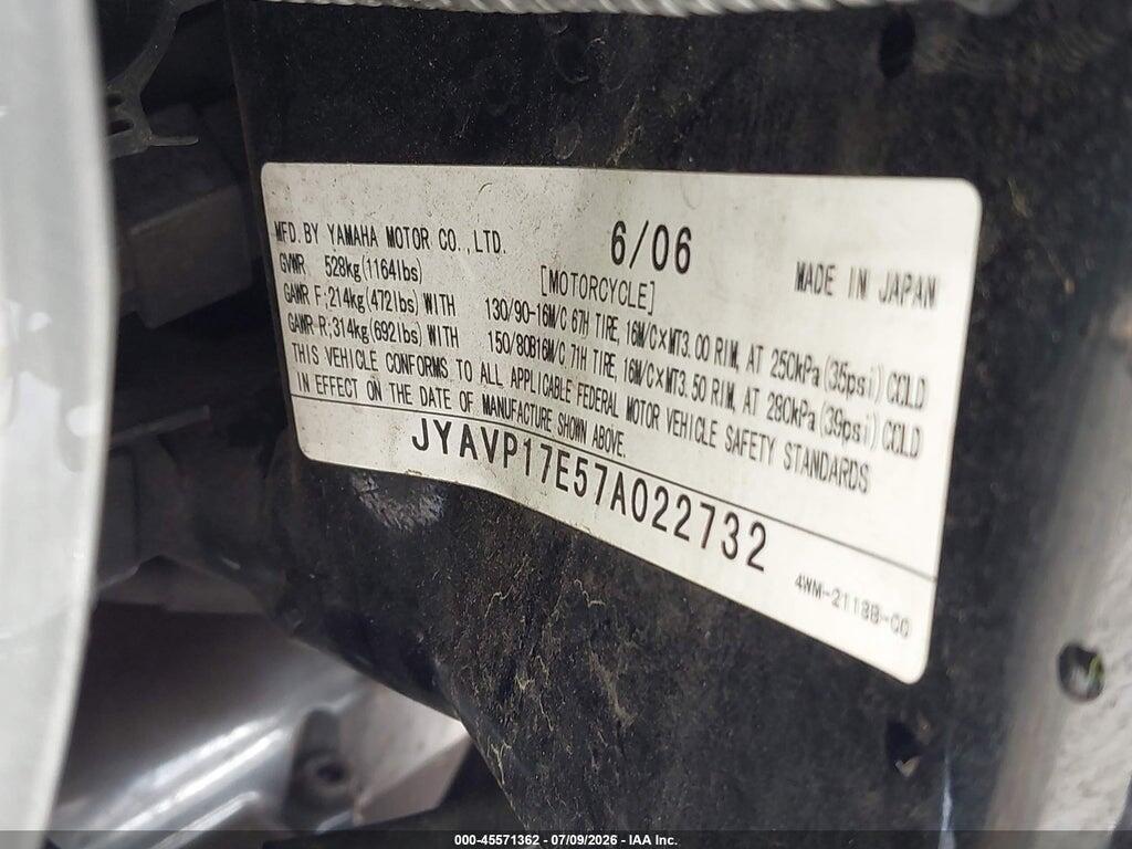 JYAVP17E57A022732 2007 YAMAHA XV1700 photo no. 10