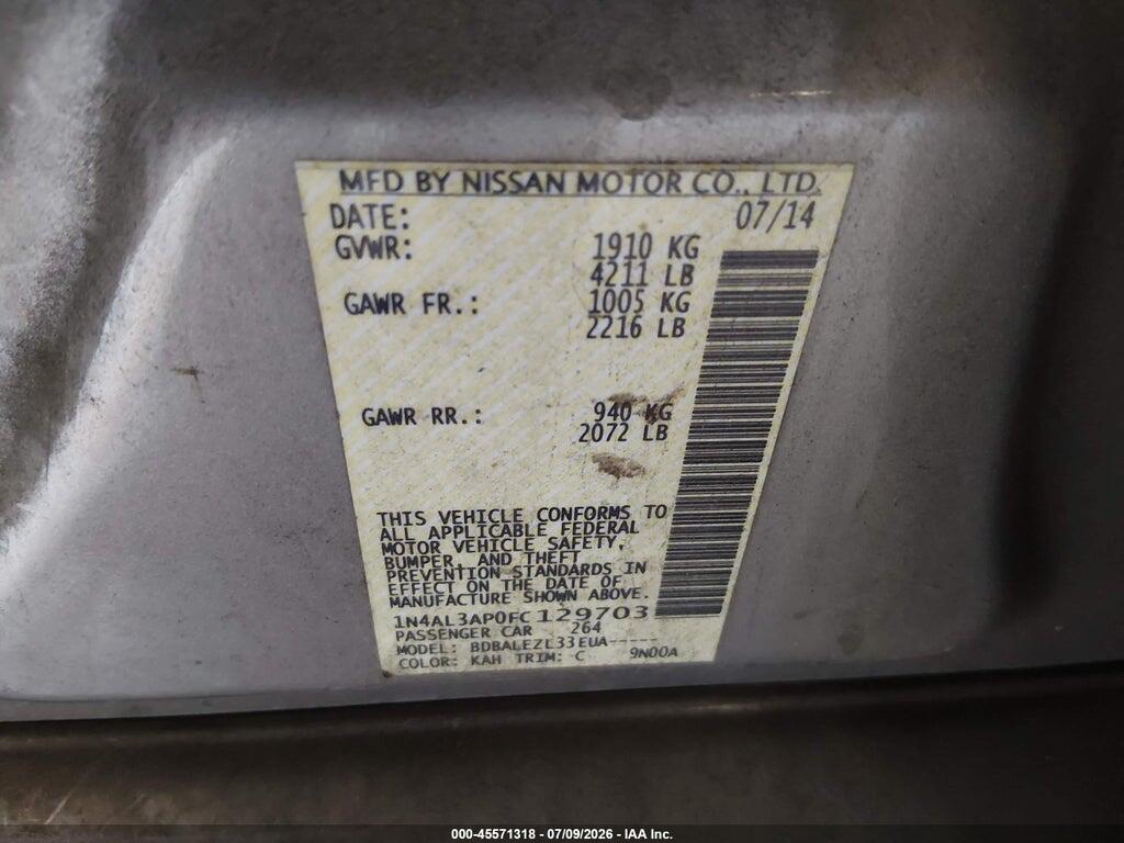 1N4AL3AP0FC129703 2015 NISSAN ALTIMA photo no. 9