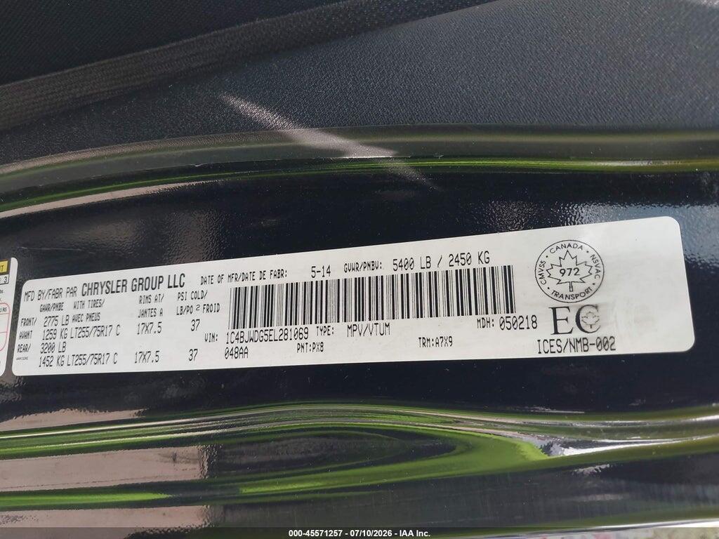 1C4BJWDG5EL281069 2014 JEEP WRANGLER UNLIMITED photo no. 9