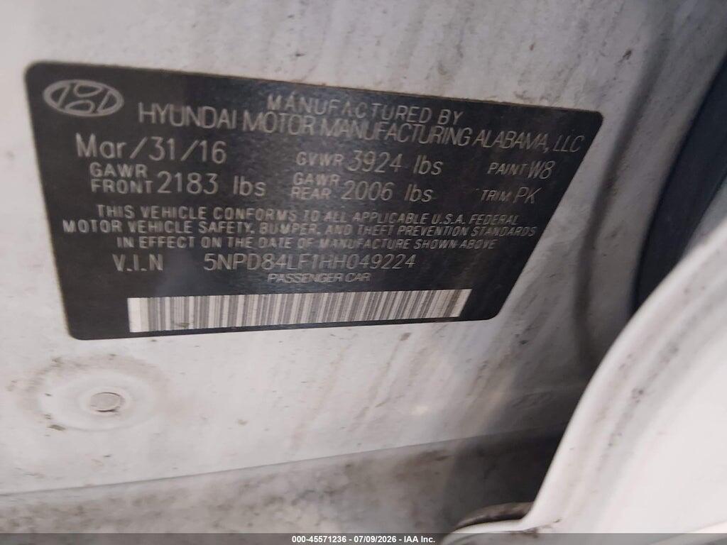 5NPD84LF1HH049224 2017 HYUNDAI ELANTRA photo no. 9