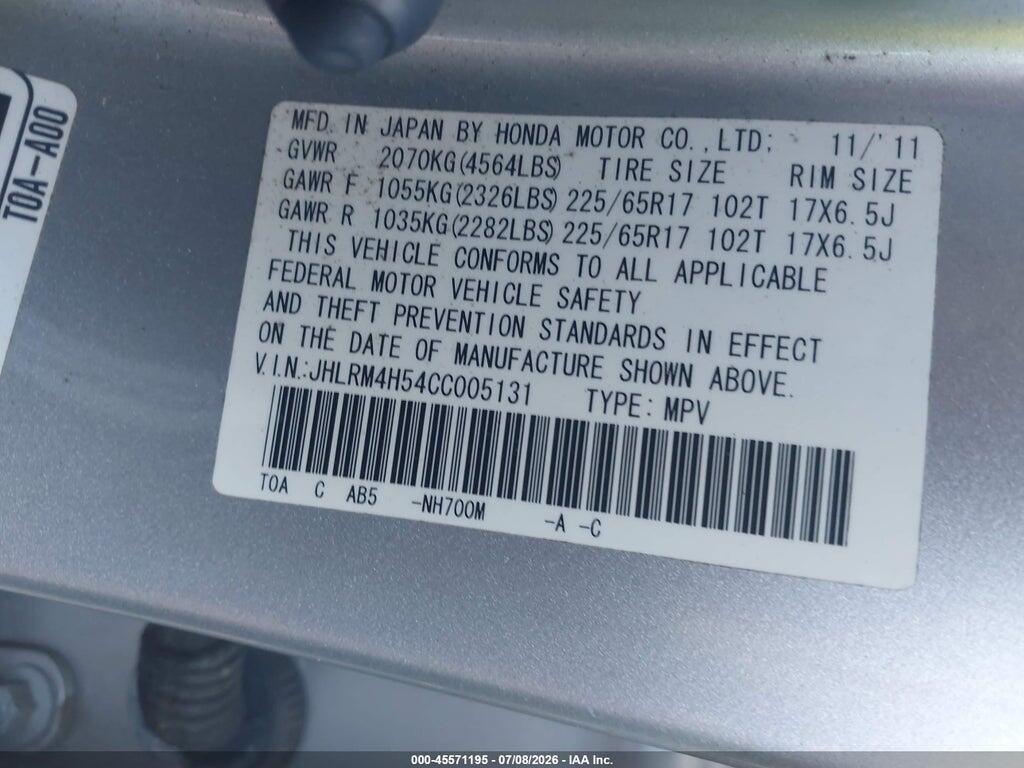 JHLRM4H54CC005131 2012 HONDA CR-V photo no. 9