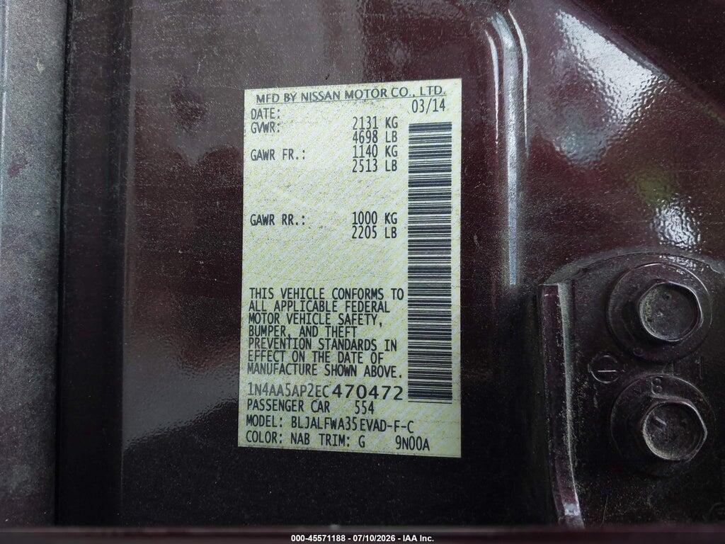 1N4AA5AP2EC470472 2014 NISSAN MAXIMA photo no. 9