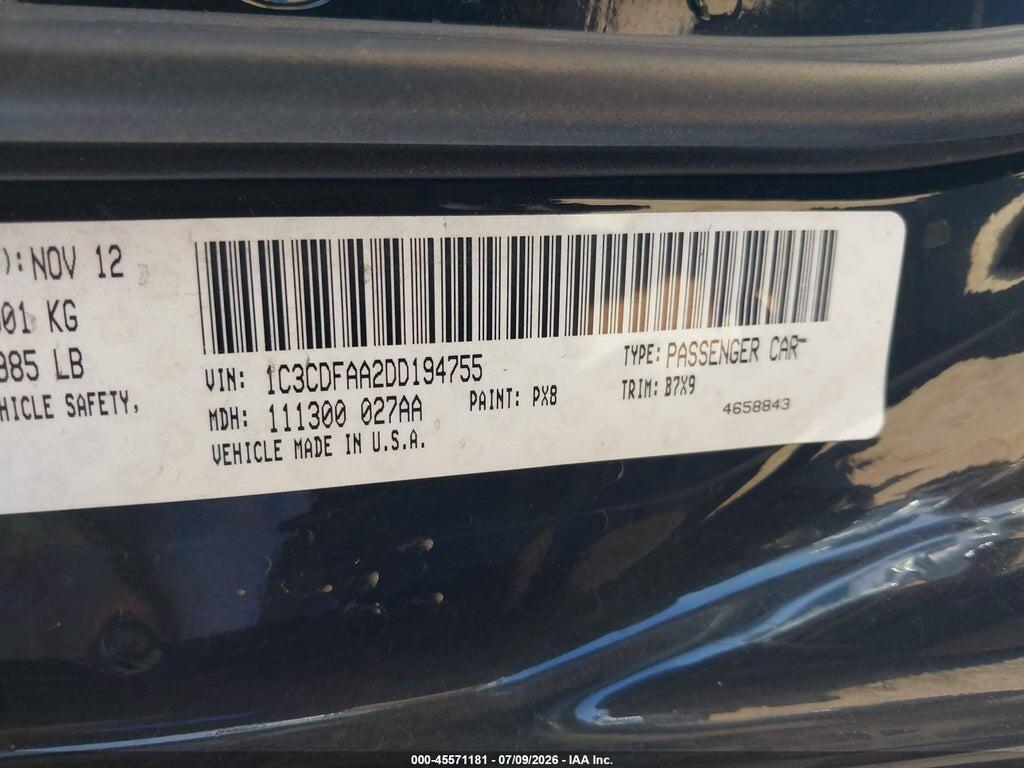 1C3CDFAA2DD194755 2013 DODGE DART photo no. 9