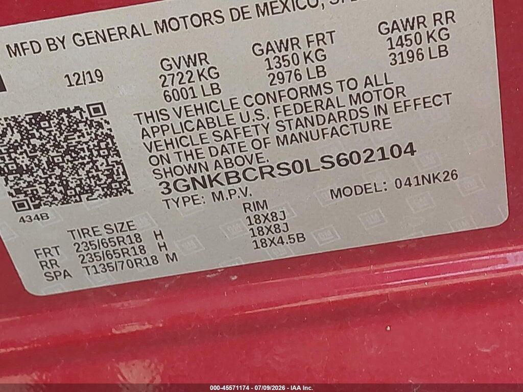 3GNKBCRS0LS602104 2020 CHEVROLET BLAZER photo no. 9