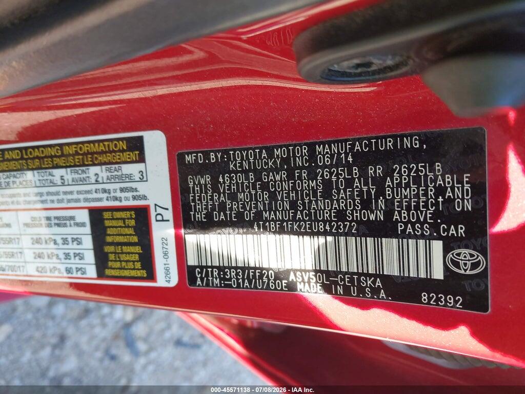 4T1BF1FK2EU842372 2014 TOYOTA CAMRY photo no. 9