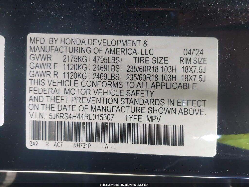 5J6RS4H44RL015607 2024 HONDA CR-V photo no. 9
