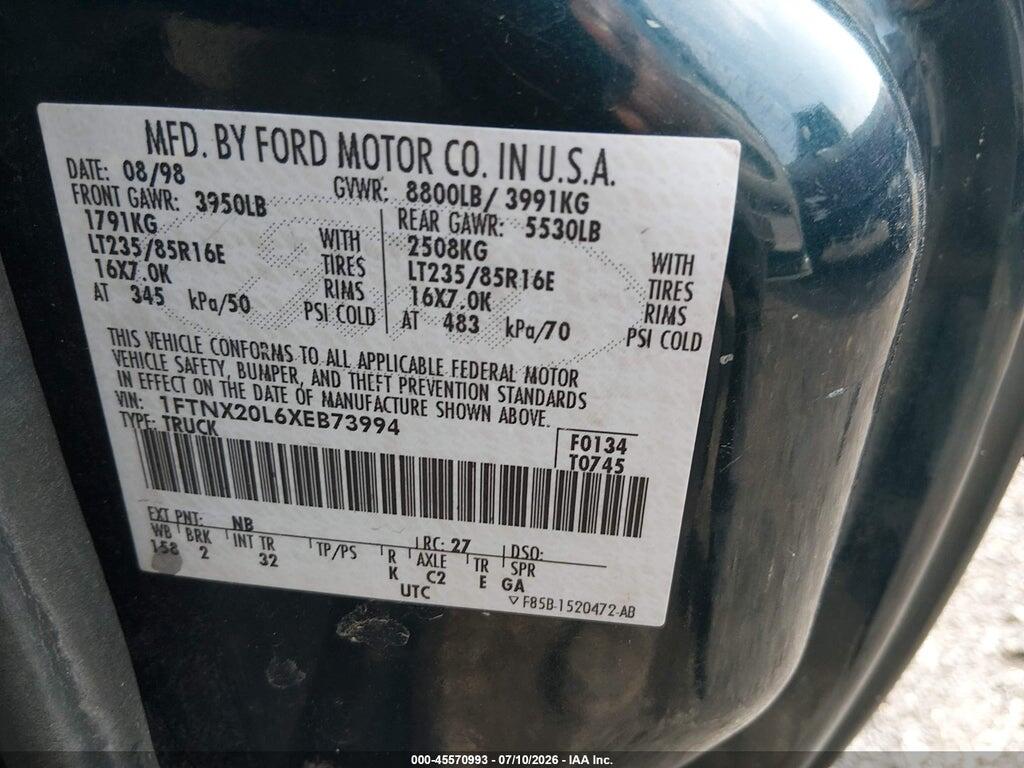 1FTNX20L6XEB73994 1999 FORD F-250 photo no. 9