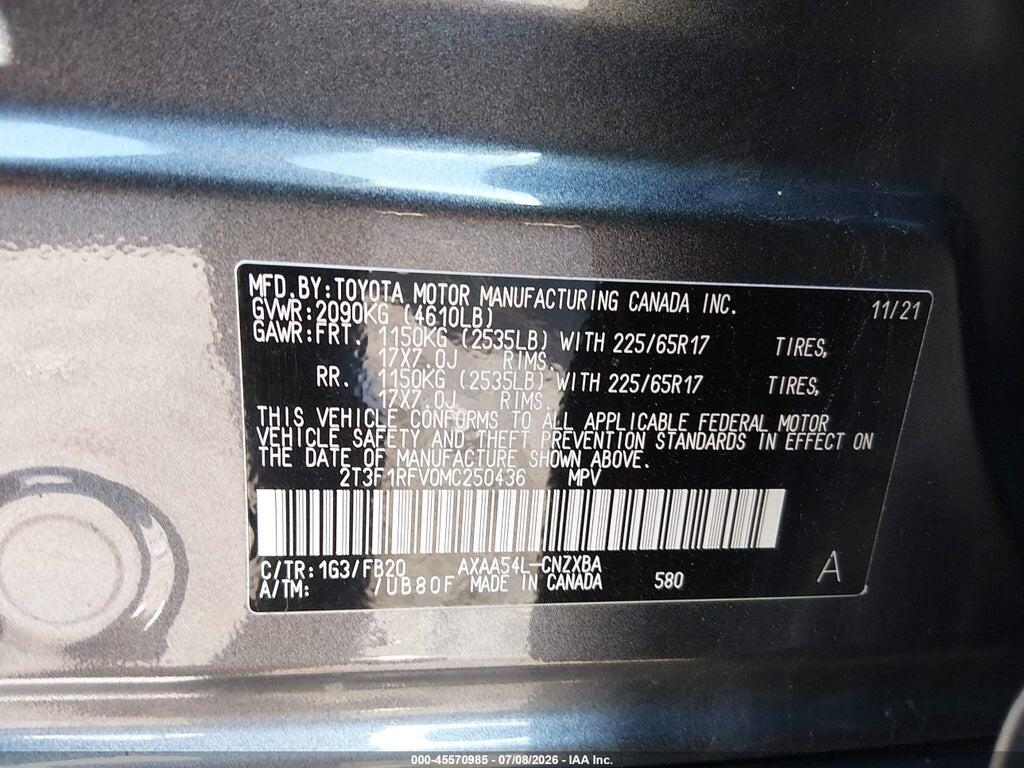 2T3F1RFV0MC250436 2021 TOYOTA RAV4 photo no. 9