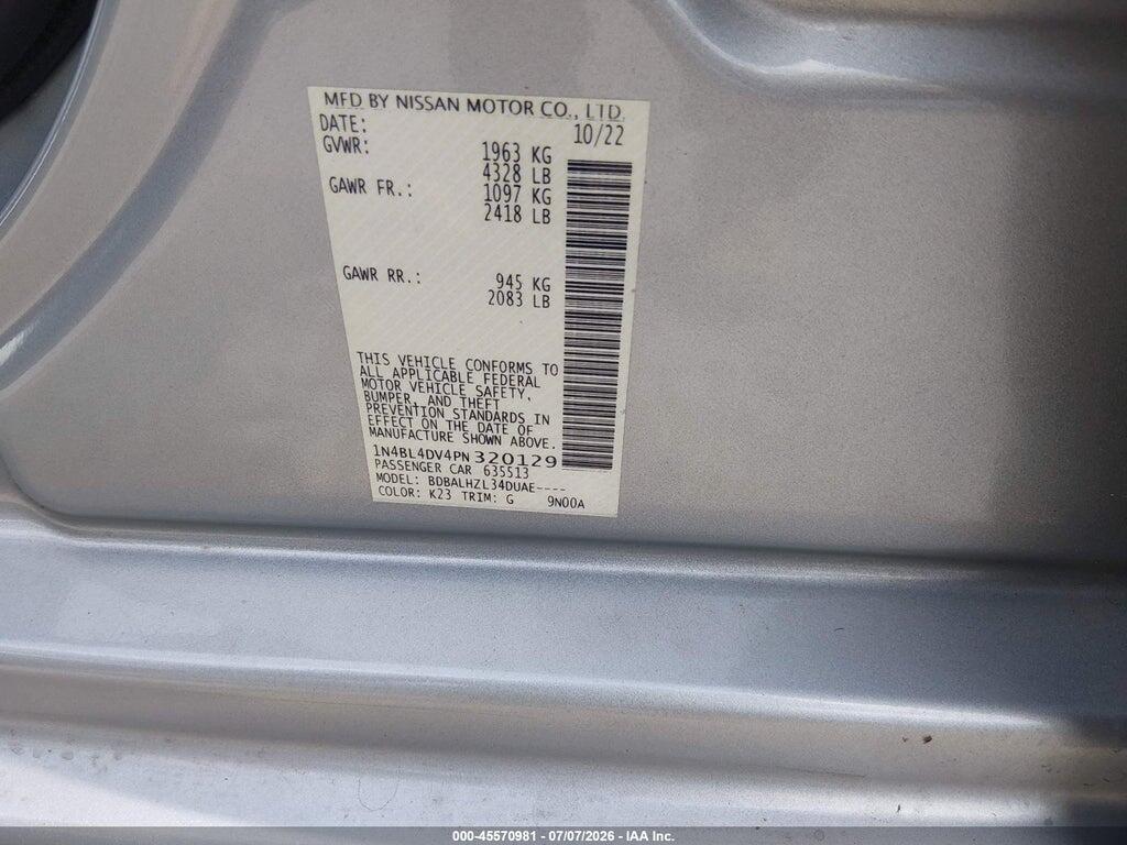 1N4BL4DV4PN320129 2023 NISSAN ALTIMA photo no. 9
