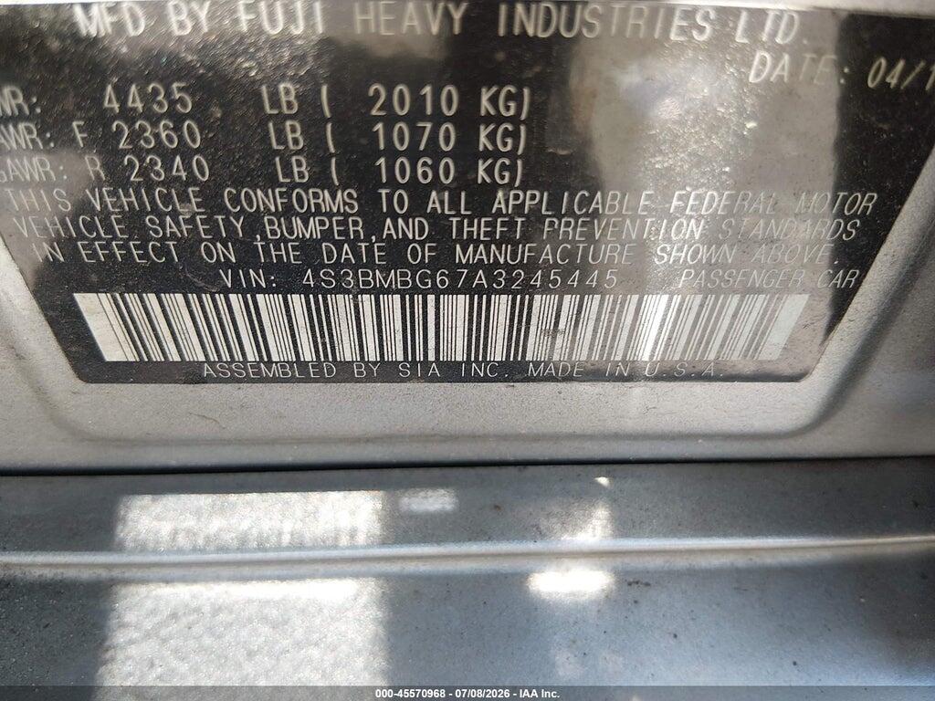 4S3BMBG67A3245445 2010 SUBARU LEGACY photo no. 9