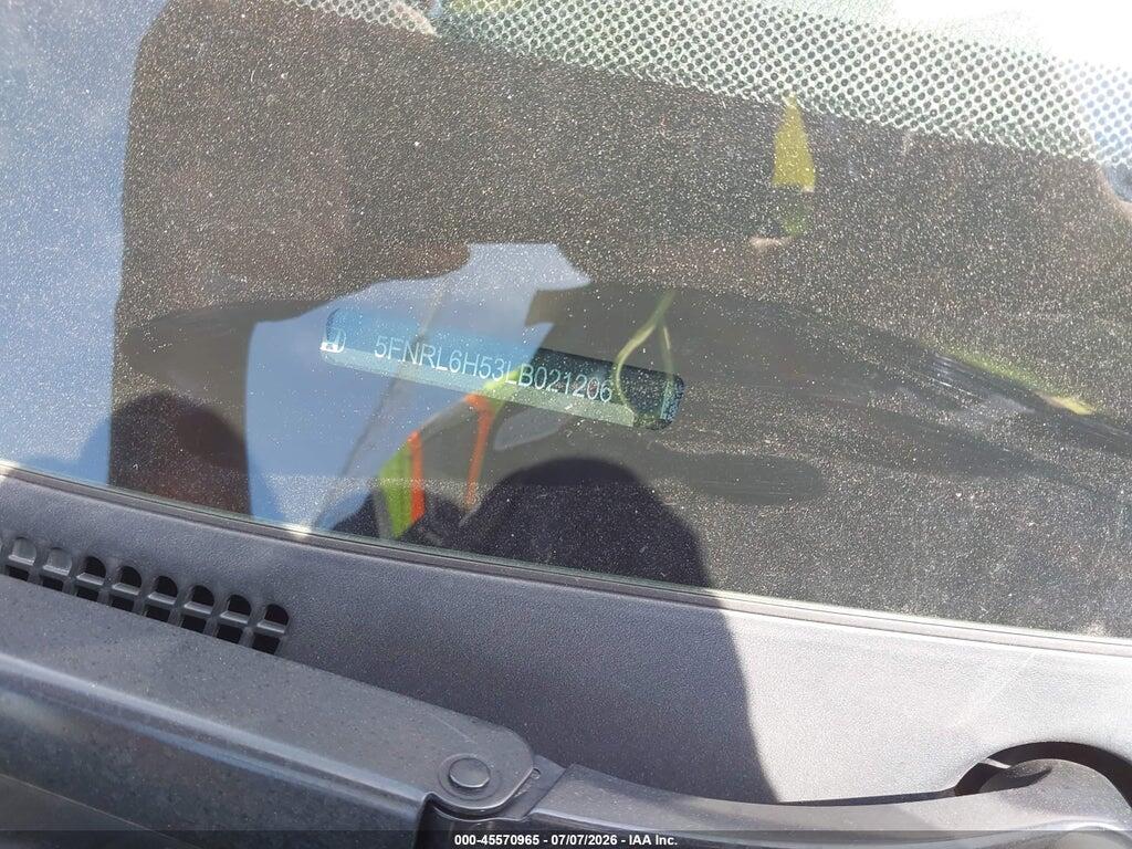 5FNRL6H53LB021206 2020 HONDA ODYSSEY photo no. 9