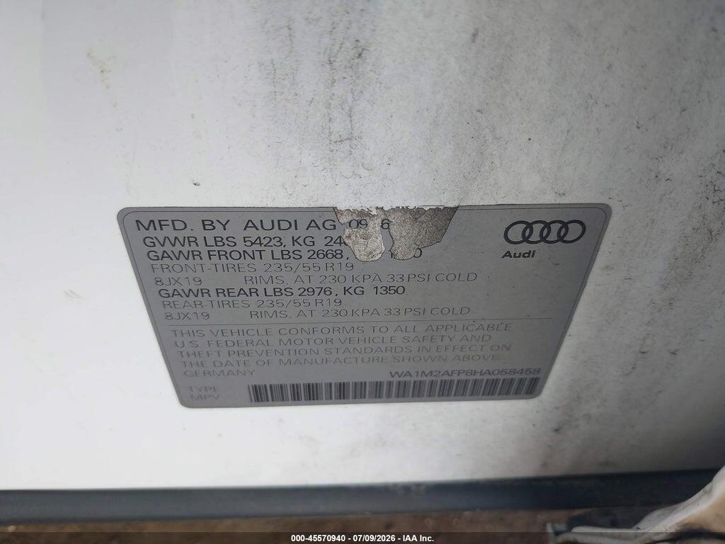 WA1M2AFP8HA058458 2017 AUDI Q5 photo no. 9