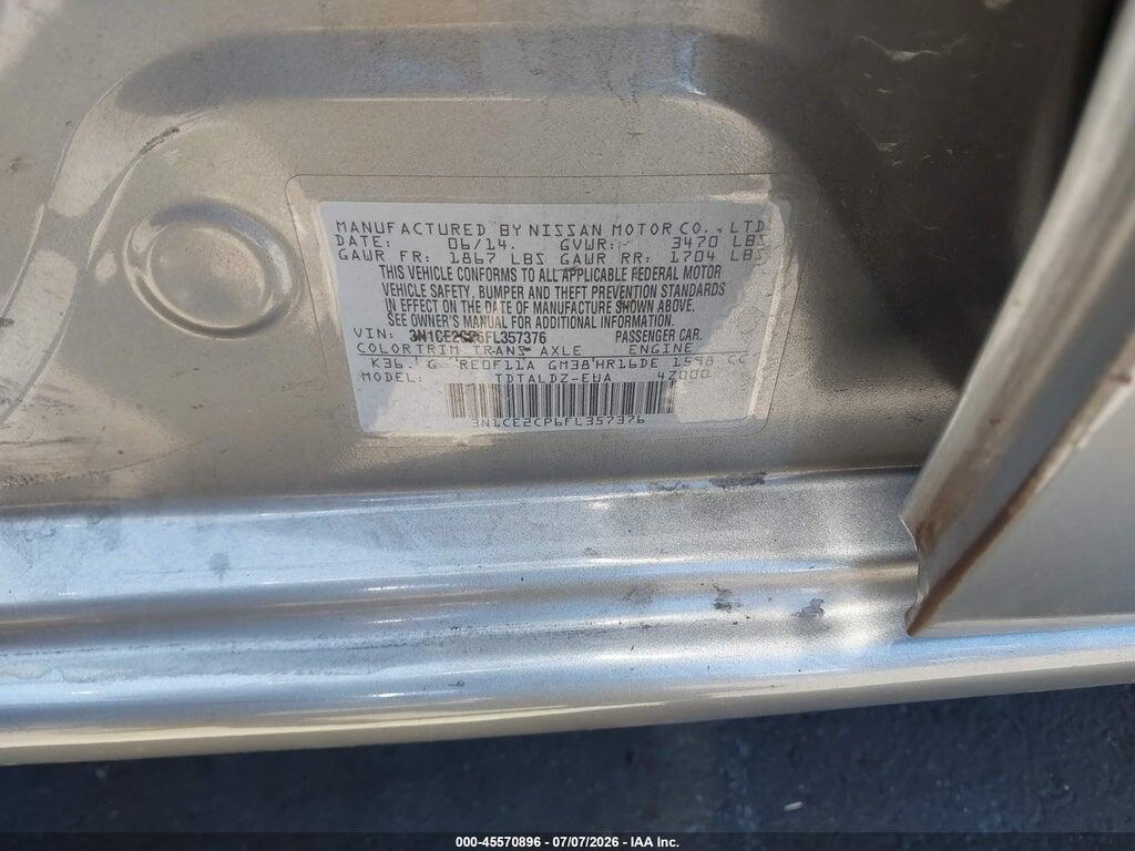 3N1CE2CP6FL357376 2015 NISSAN VERSA NOTE photo no. 9