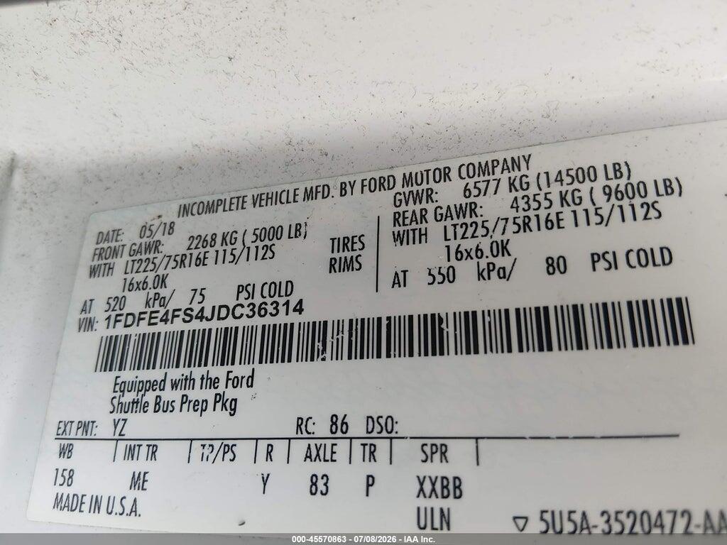 1FDFE4FS4JDC36314 2018 FORD E-450 CUTAWAY photo no. 8