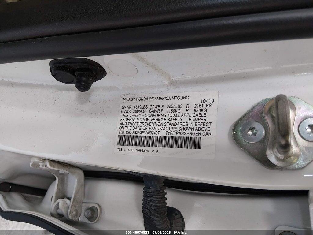 19UUB2F39LA002497 2020 ACURA TLX photo no. 9