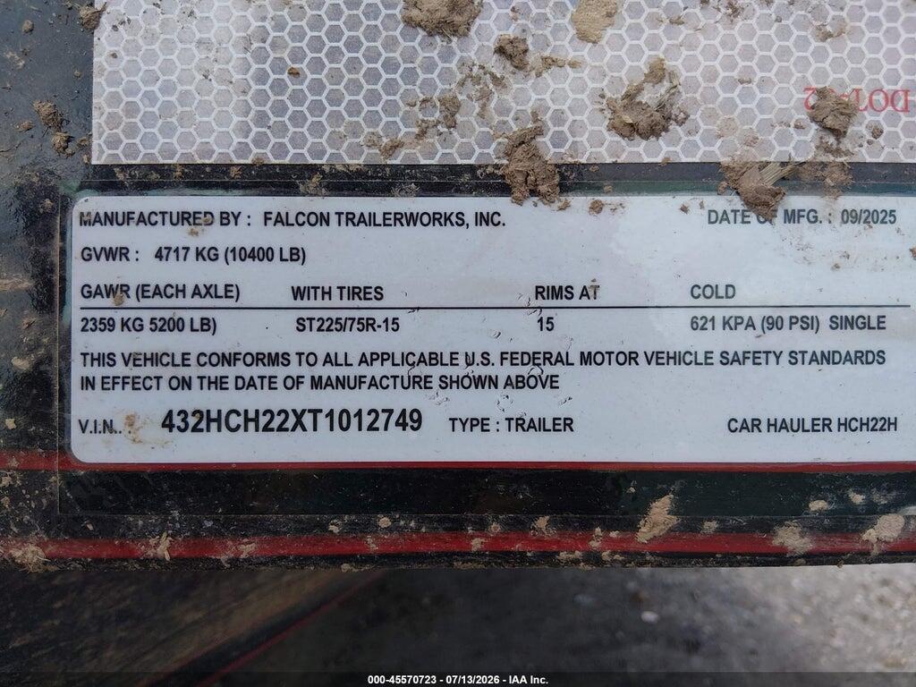 432HCH22XT1012749 2026 FALCON TRAILERWORKS INC UNKNOWN photo no. 9