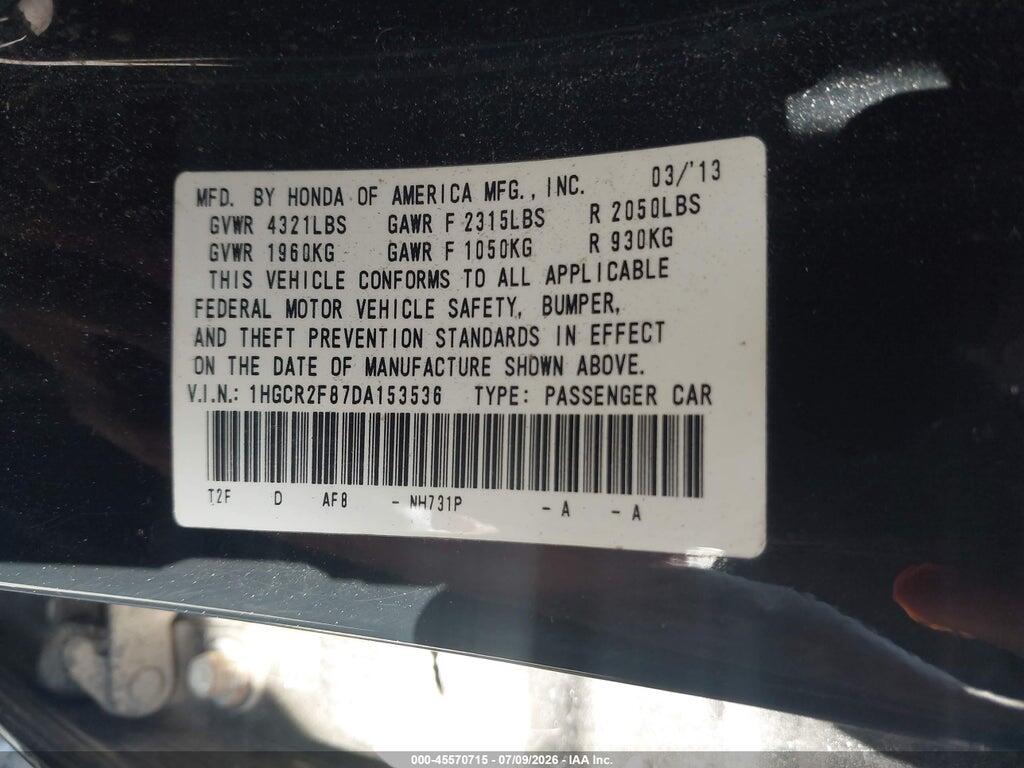 1HGCR2F87DA153536 2013 HONDA ACCORD photo no. 9