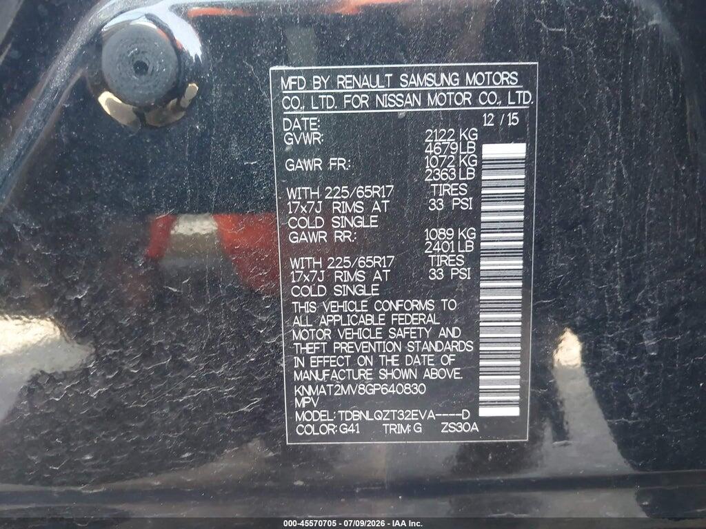 KNMAT2MV8GP640830 2016 NISSAN ROGUE photo no. 9