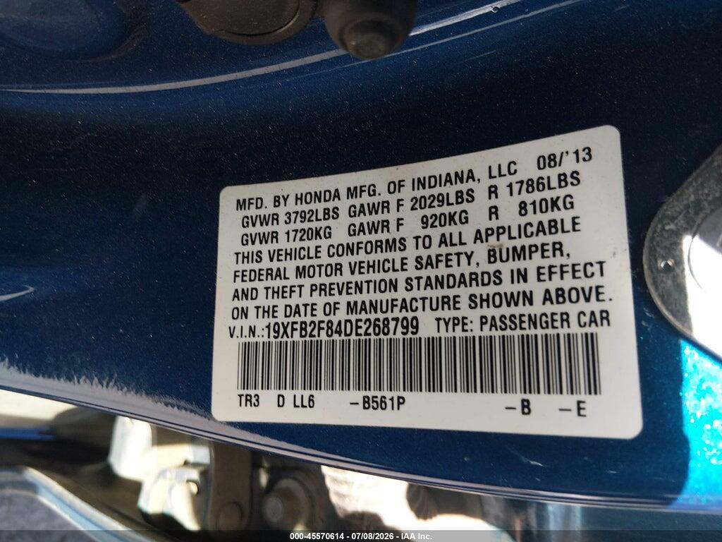 19XFB2F84DE268799 2013 HONDA CIVIC photo no. 9