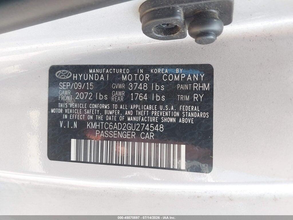KMHTC6AD2GU274548 2016 HYUNDAI VELOSTER photo no. 9