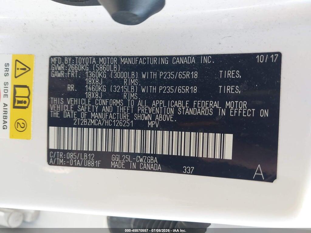 2T2BZMCA7HC126251 2017 LEXUS RX 350 photo no. 9