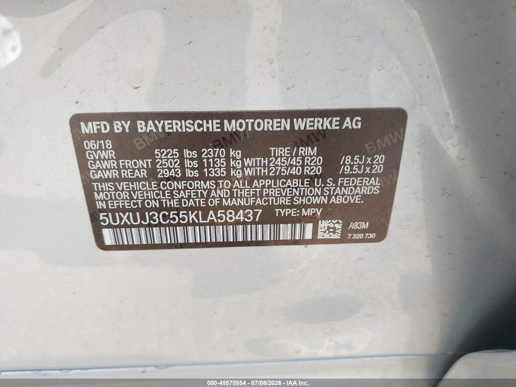 5UXUJ3C55KLA58437 2019 BMW X4 photo no. 9
