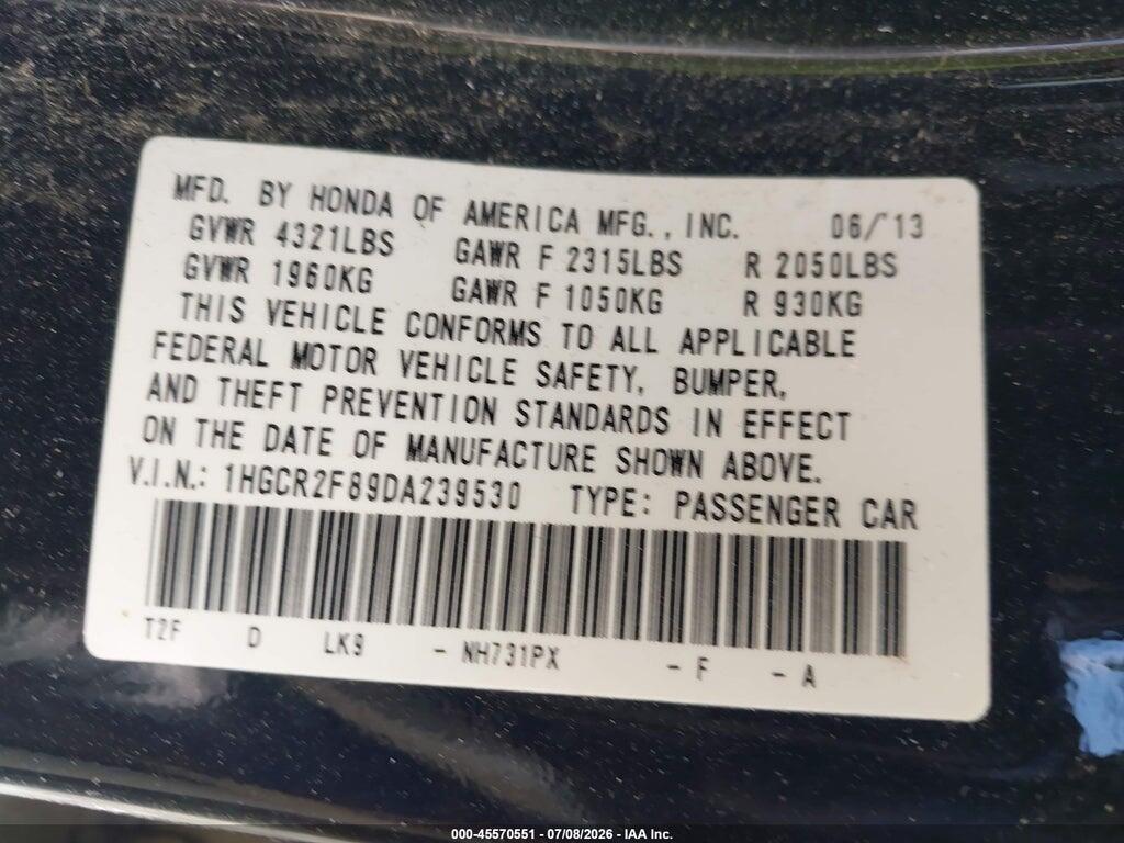 1HGCR2F89DA239530 2013 HONDA ACCORD photo no. 9