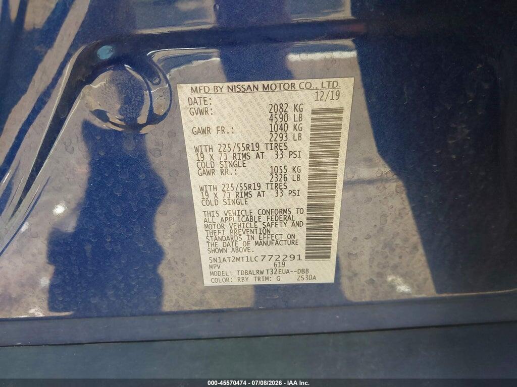 5N1AT2MT1LC772291 2020 NISSAN ROGUE photo no. 9