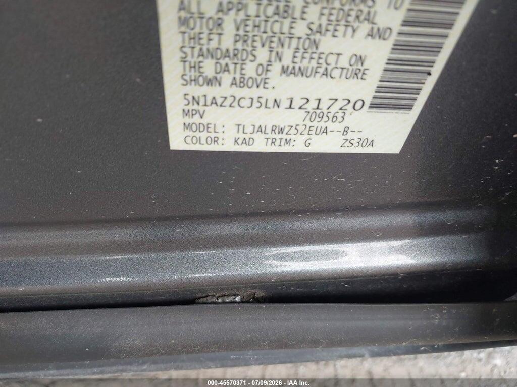 5N1AZ2CJ5LN121720 2020 NISSAN MURANO photo no. 9