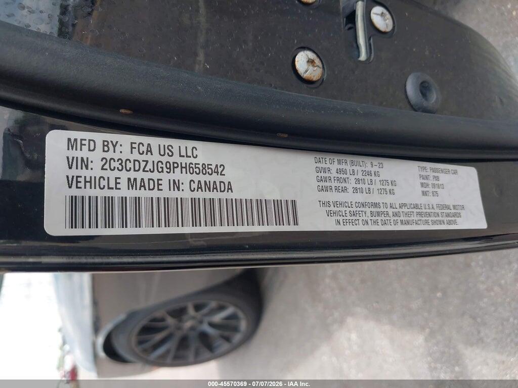 2C3CDZJG9PH658542 2023 DODGE CHALLENGER photo no. 9