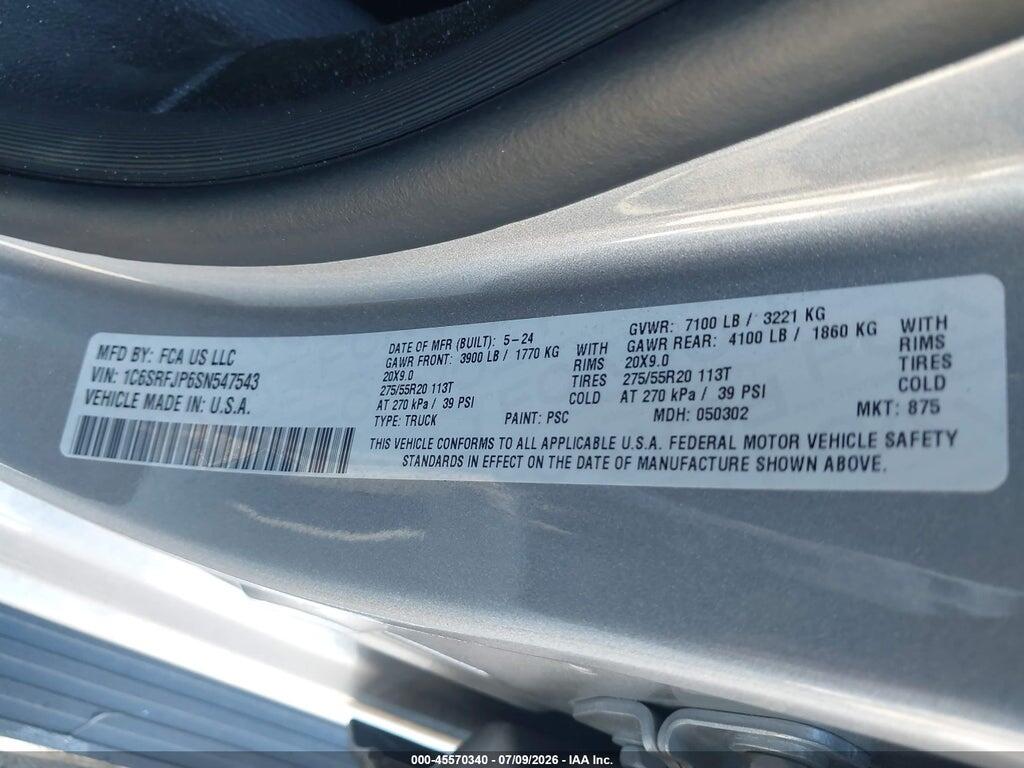 1C6SRFJP6SN547543 2025 RAM 1500 photo no. 9
