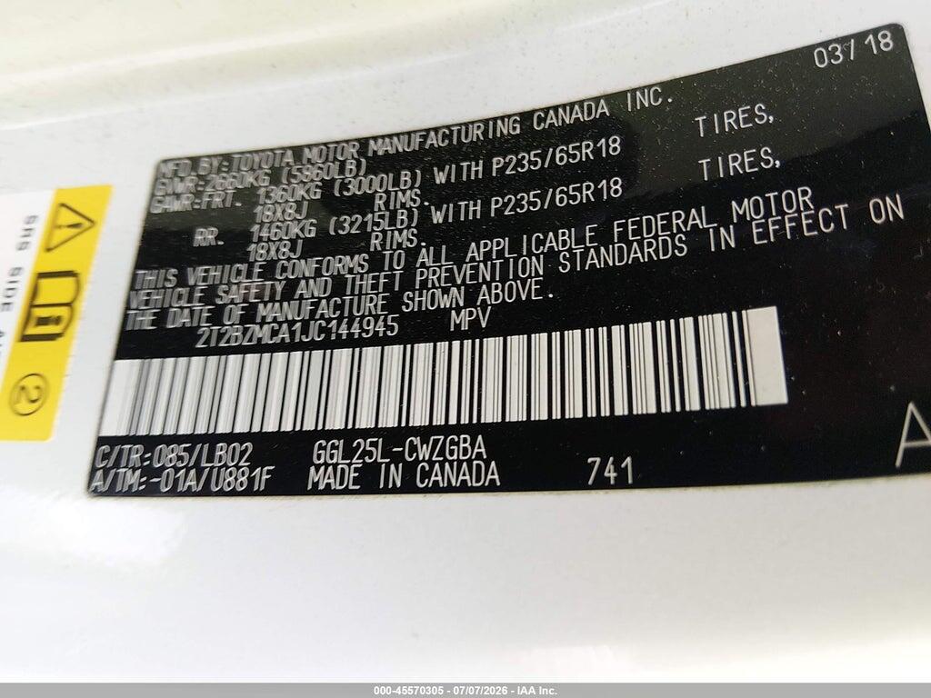 2T2BZMCA1JC144945 2018 LEXUS RX 350 photo no. 9
