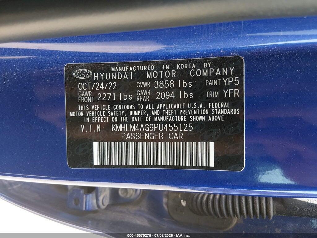 KMHLM4AG9PU455125 2023 HYUNDAI ELANTRA photo no. 9