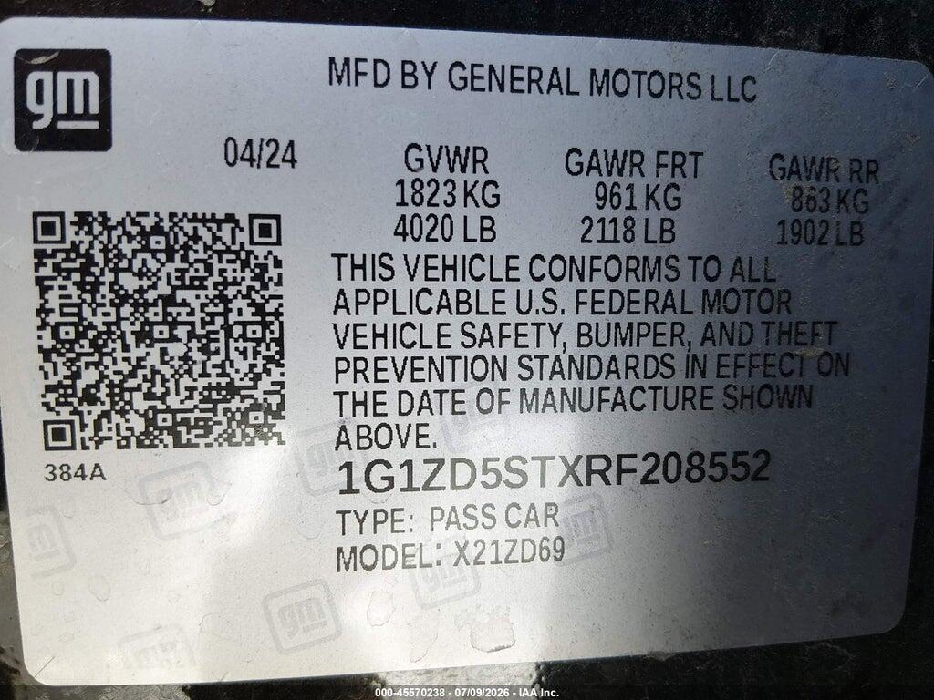 1G1ZD5STXRF208552 2024 CHEVROLET MALIBU photo no. 9