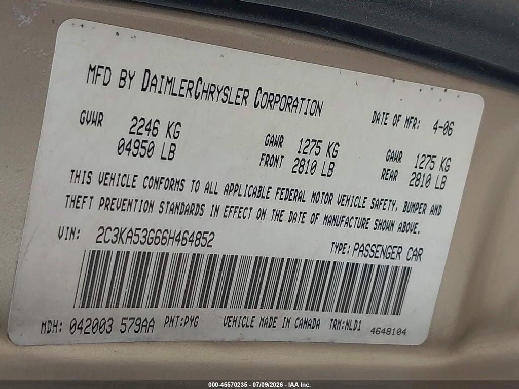 2C3KA53G66H464852 2006 CHRYSLER 300 photo no. 9
