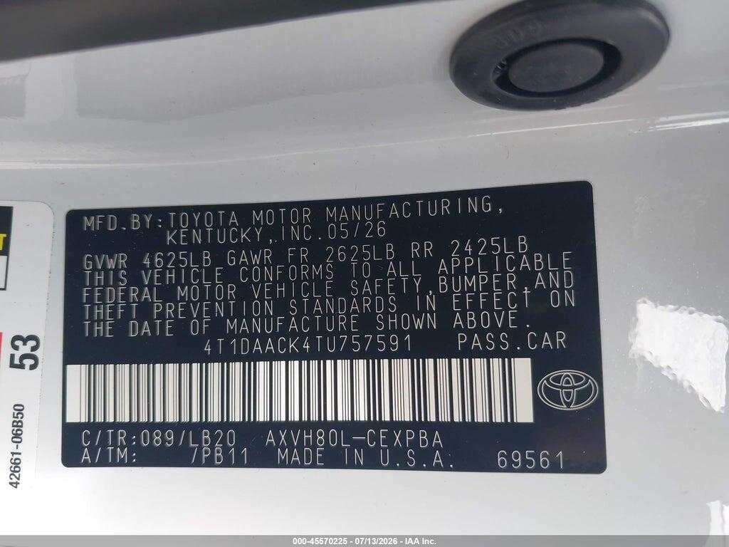 4T1DAACK4TU757591 2026 TOYOTA CAMRY photo no. 9