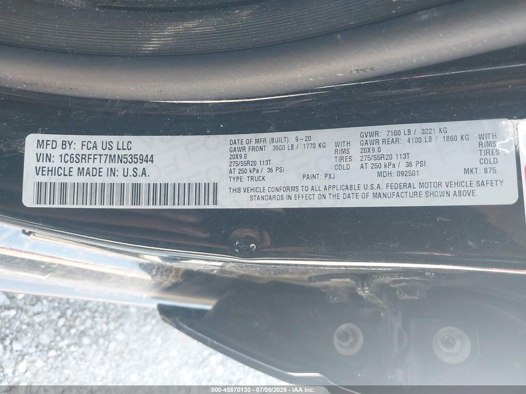 1C6SRFFT7MN535944 2021 RAM 1500 photo no. 9